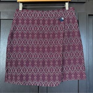 LOFT Purple Patterned Mini Skirt